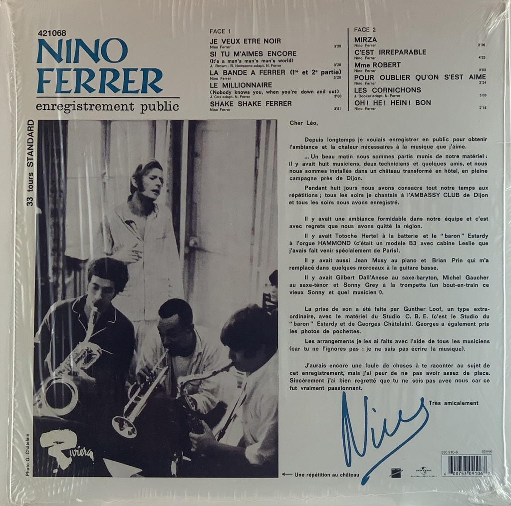 Nino Ferrer - Enregistrement Public (LP usado)