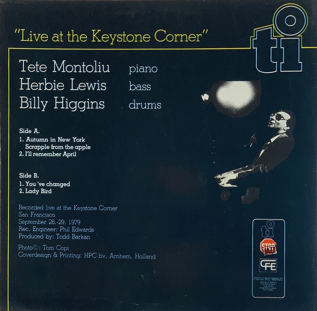 Tete Montoliu - Live at the Keystone Corner (LP usado)