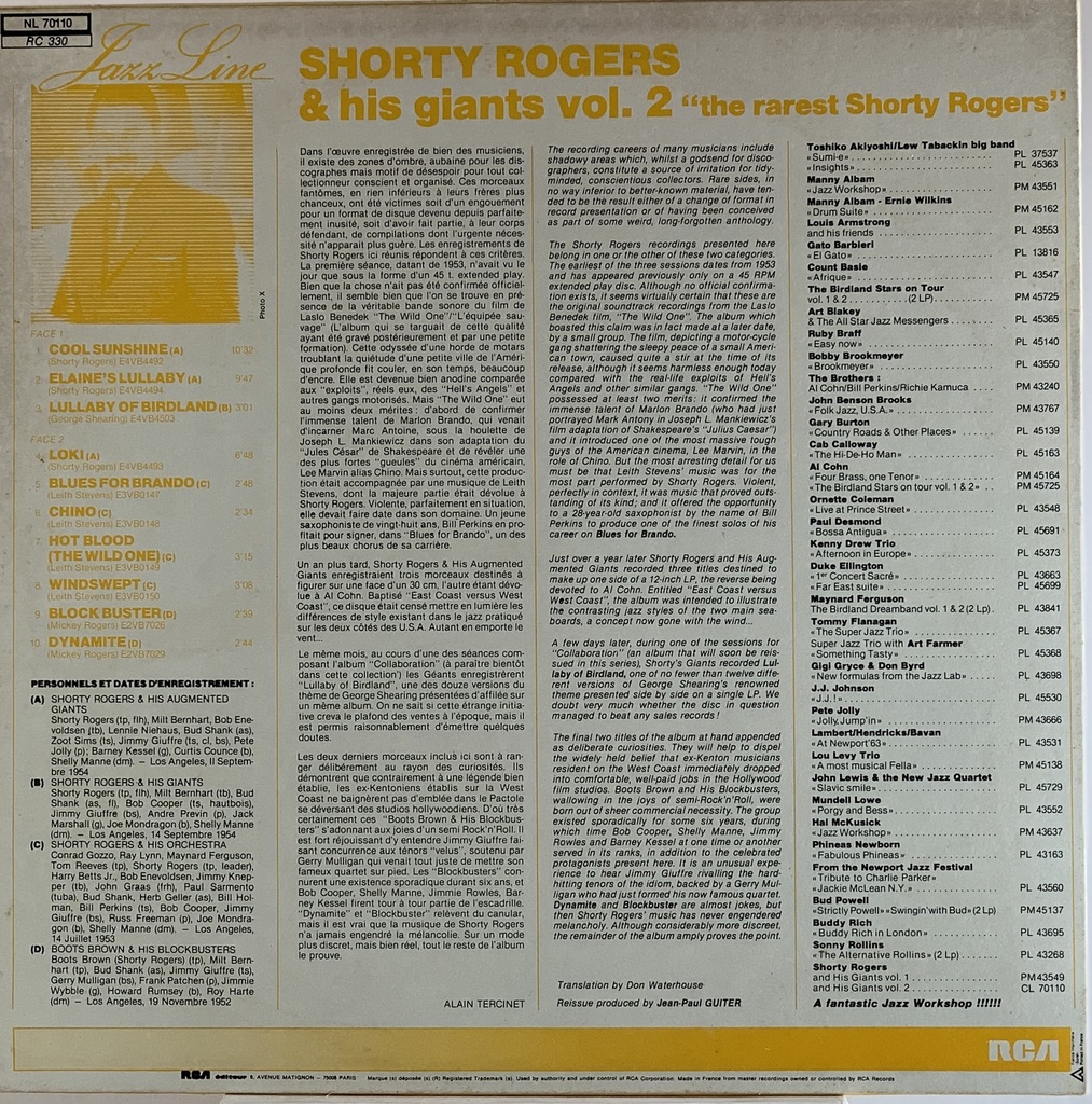 Combo - Shorty Rogers and His Giants Vol 1/2/3 (3 LPs  )