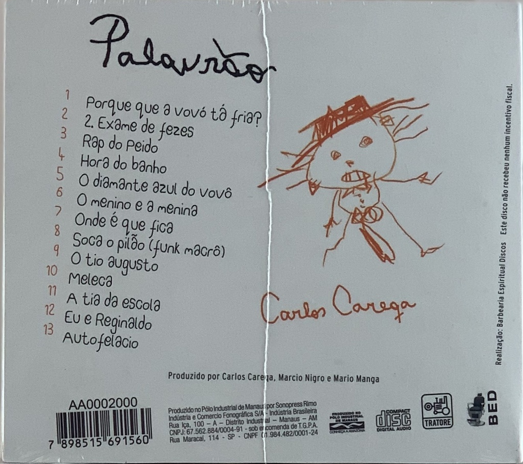 Carlos Careqa - Palavrão "Música Infantil Para Adultos" (CD novo)