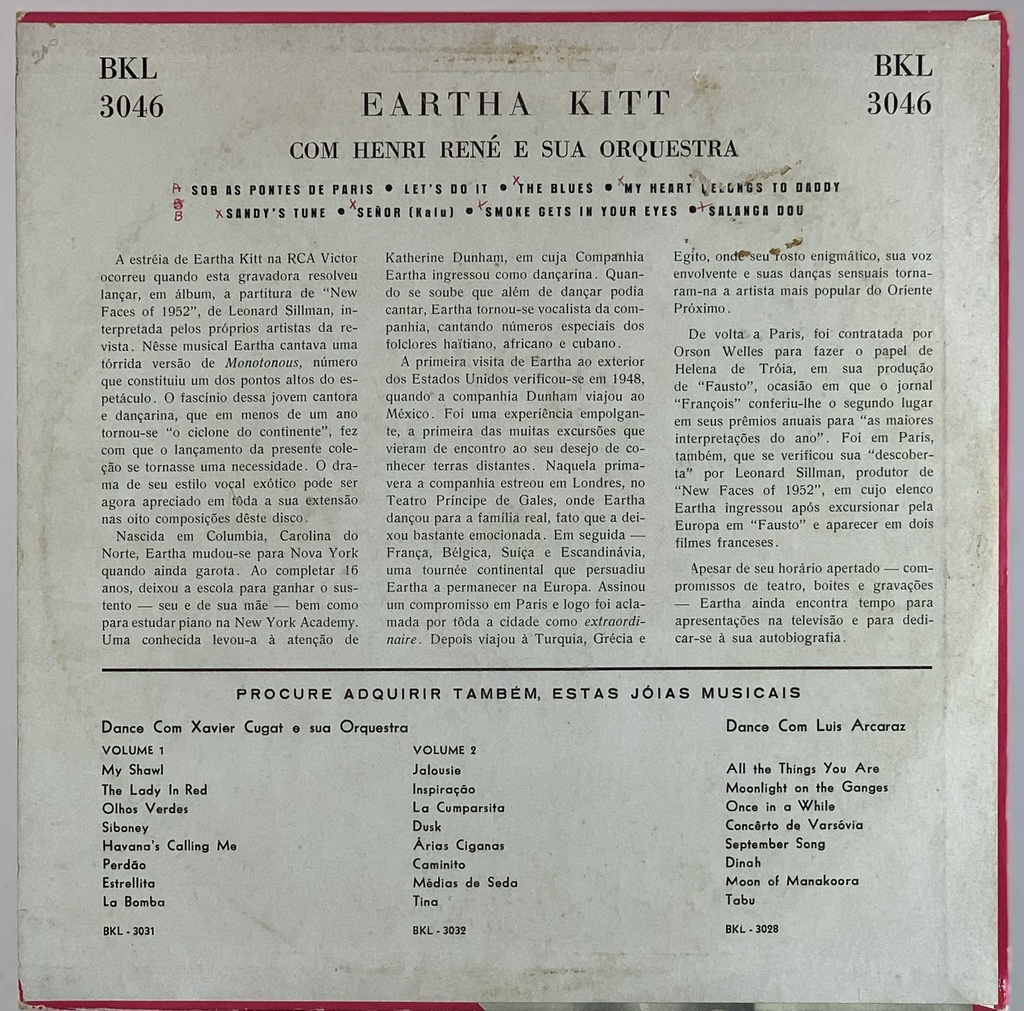 Eartha Kitt - Interpreta (10" usado)