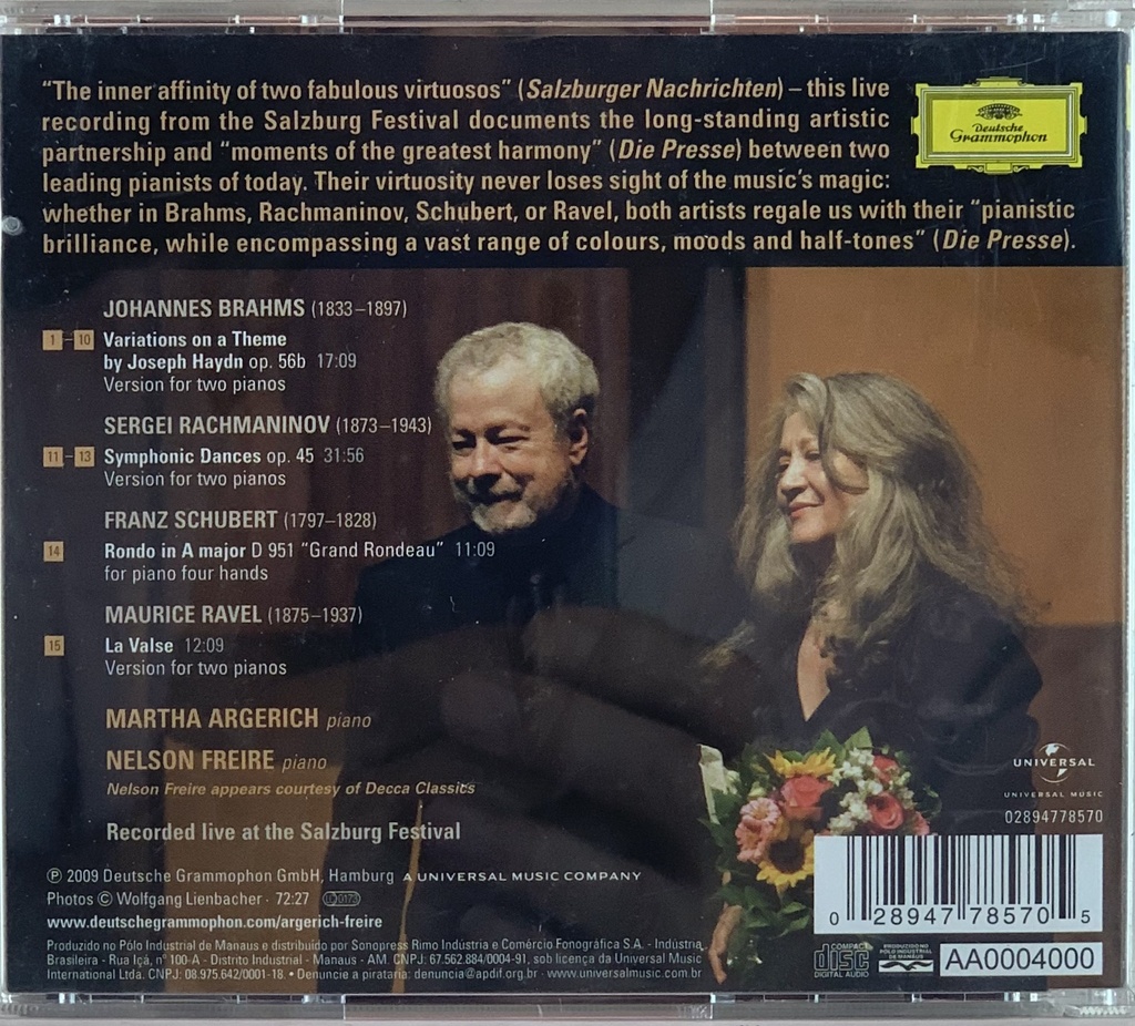 Martha Argerich | Nelson Freire – Salzburg (CD usado)