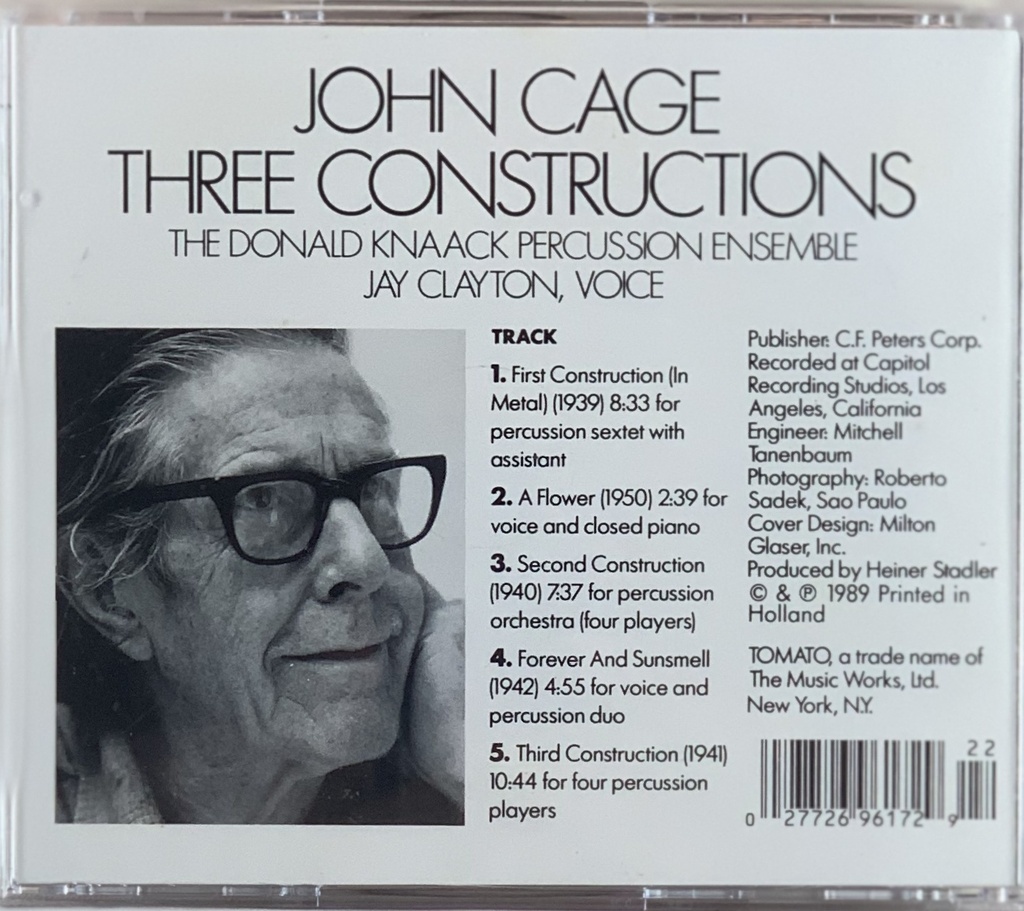 John Cage - Three Constructions (CD usado)