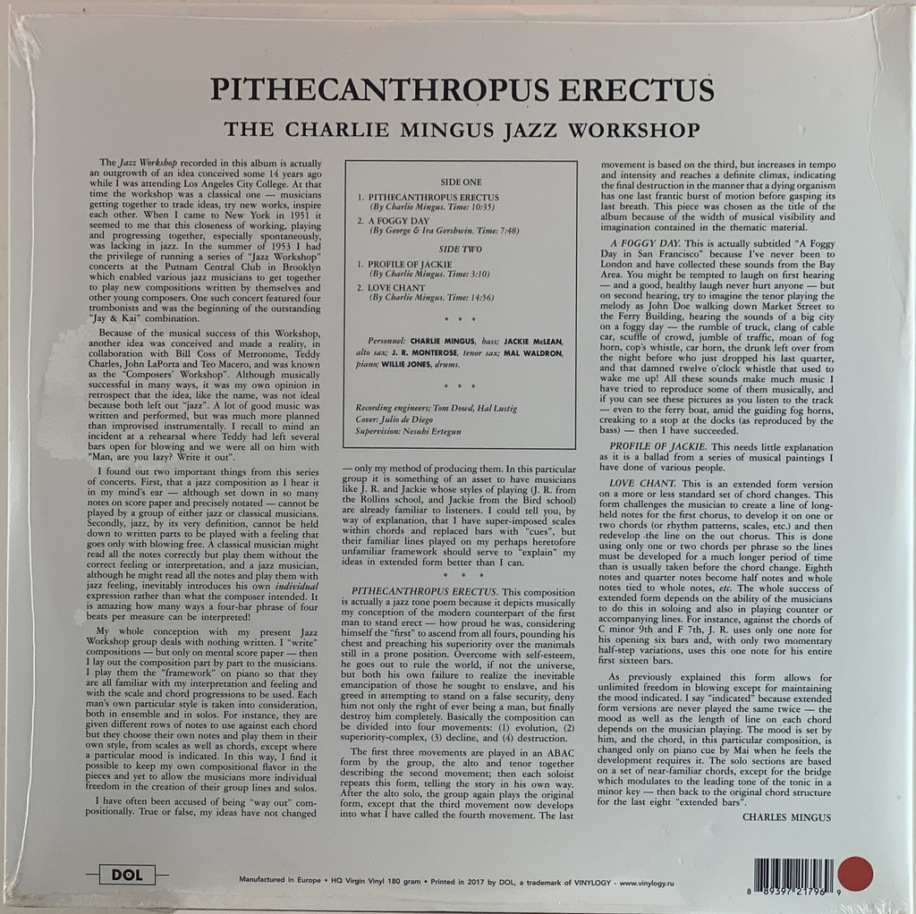 Charlie Mingus - Pithecanthropus Erectus (gatefold) (novo/lacrado)