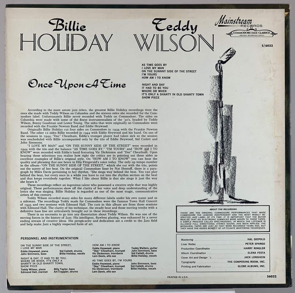 Billie Holiday/Teddy Wilson - Once Upon a Time (LP usado)