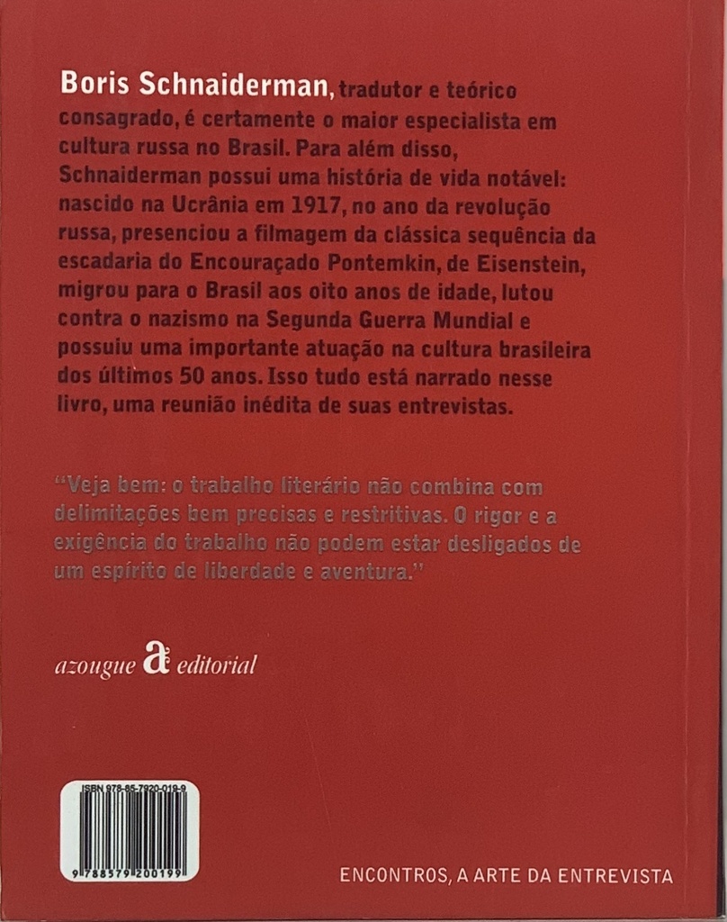 Encontros - Boris Schnaiderman (Livro novo)