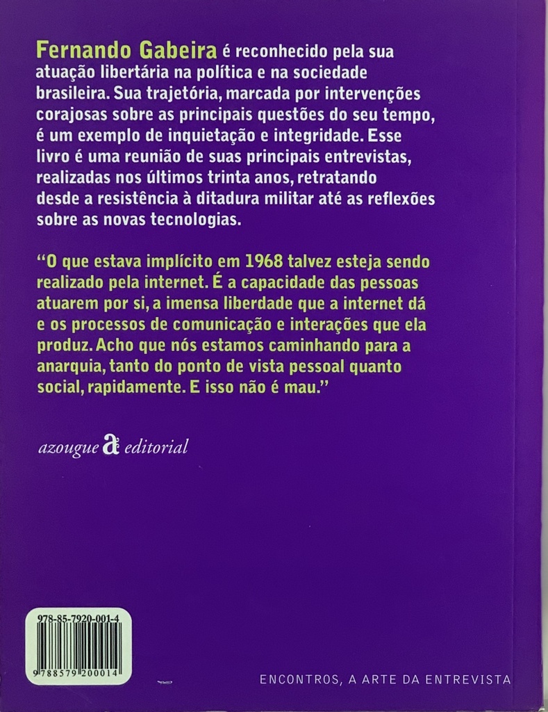 Encontros - Feranado Gabeira (Livro novo)