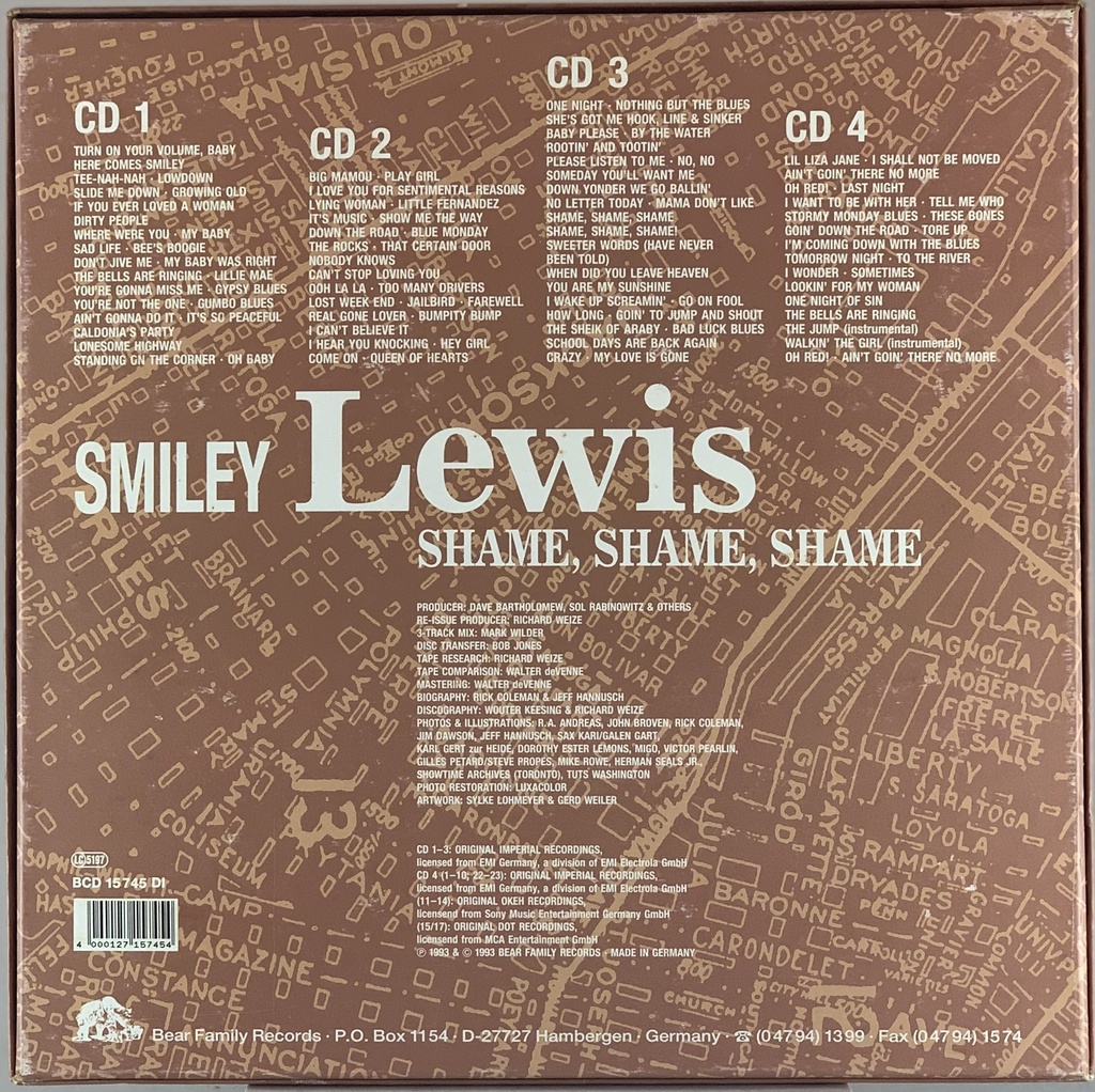 Smiley Lewis - Shame,Shame, Shame (4CDs usado)