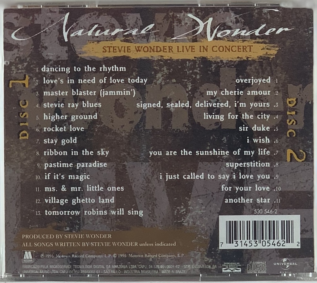 Stevie Wonder – Natural Wonder (Stevie Wonder Live In Concert) (2CDs novo)s