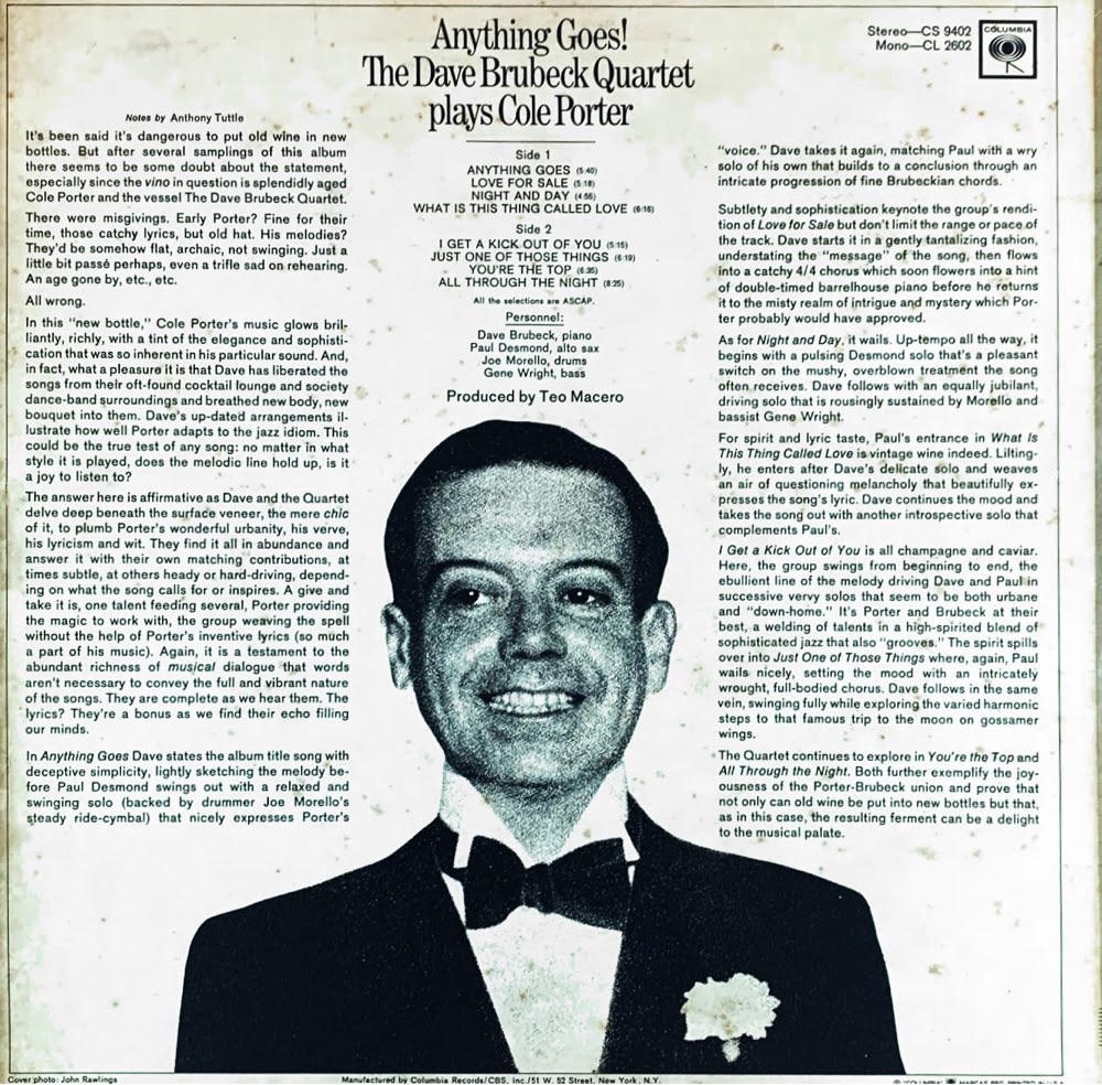 David Brubeck QT- Plays Cole Porter (usado)