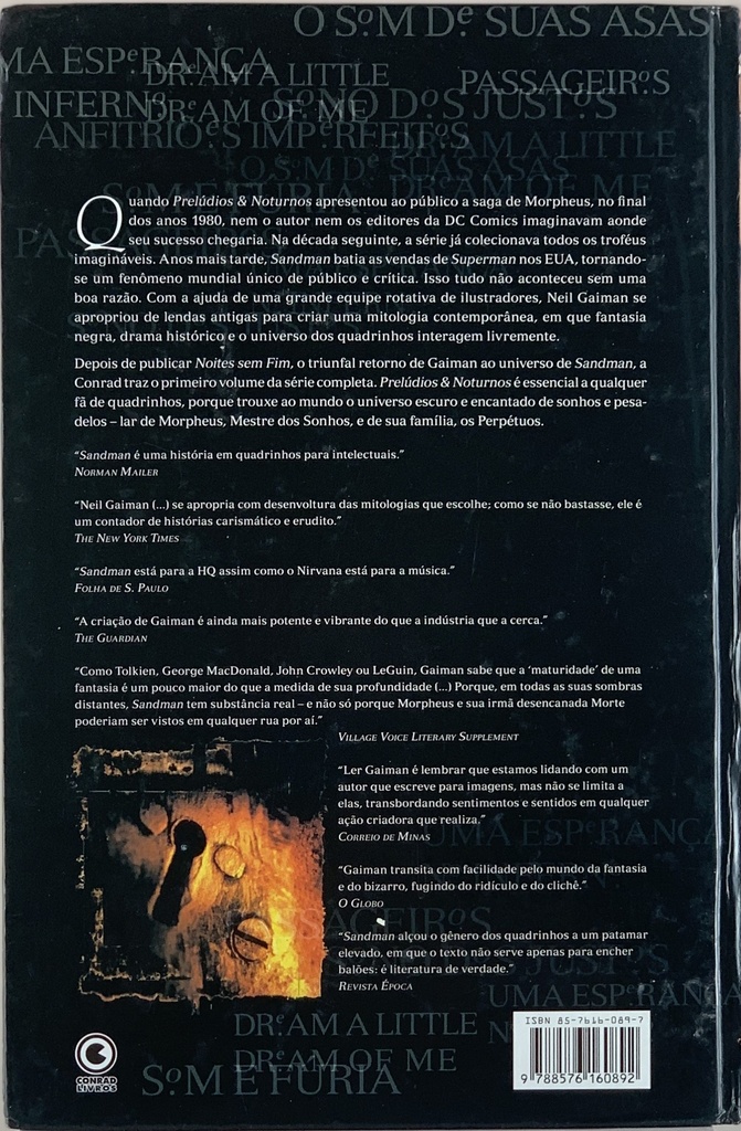 Sandman,V.1 - Prelúdios  e Noturnos - Neil Gaiman (LIVRO USADO)