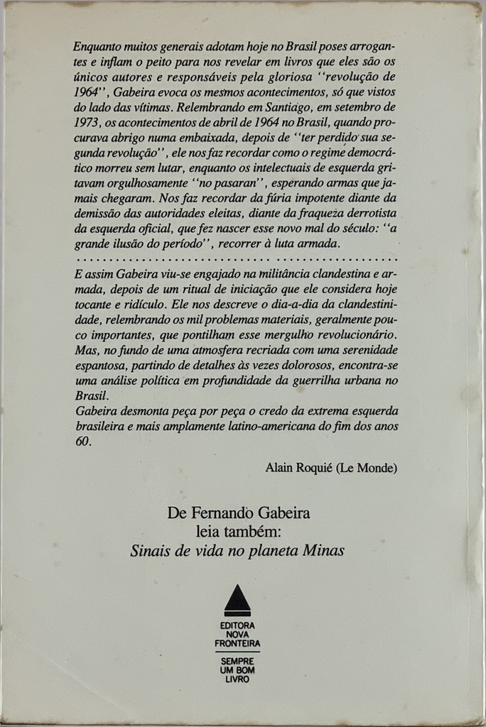 Fernando Gabeira - O que é isso Companheiro? (Livro usado)