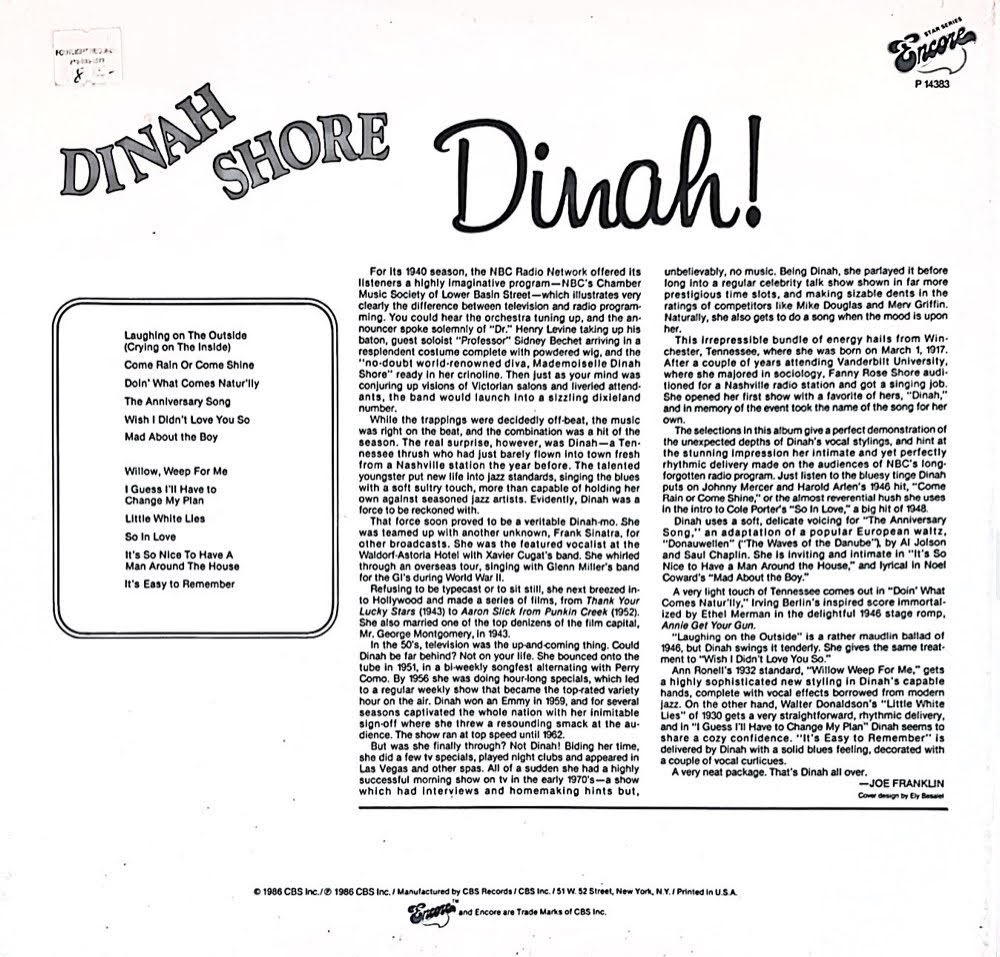 Dinah Shore - Dinah! (sem uso lacrado)