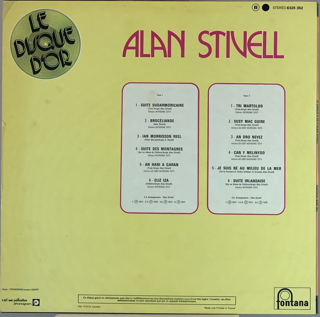 Alan Stivel - Le Disque D'or (usado)