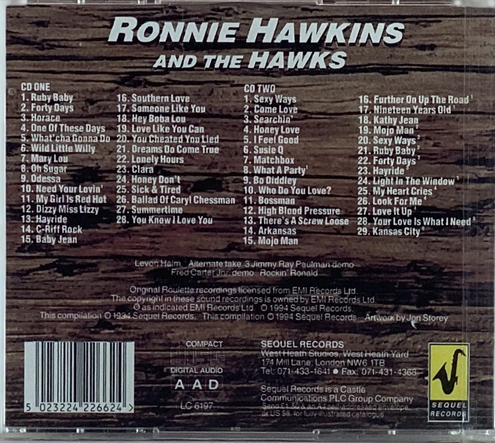 Ronnie Hawkins And The Hawks (2) – The Roulette Years (2CDs usados)