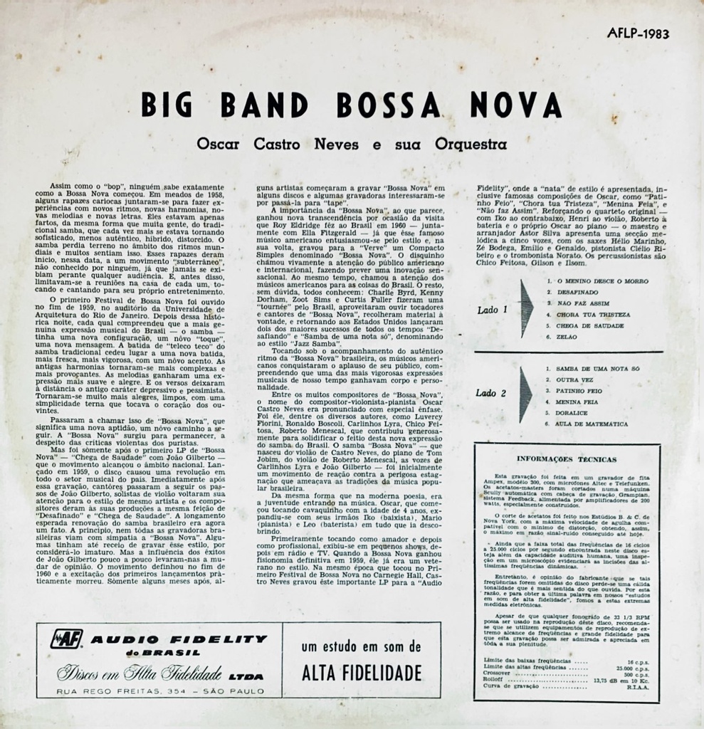 Oscar Castro Neves E Sua Orquestra - Big Band Bossa Nova (usado)