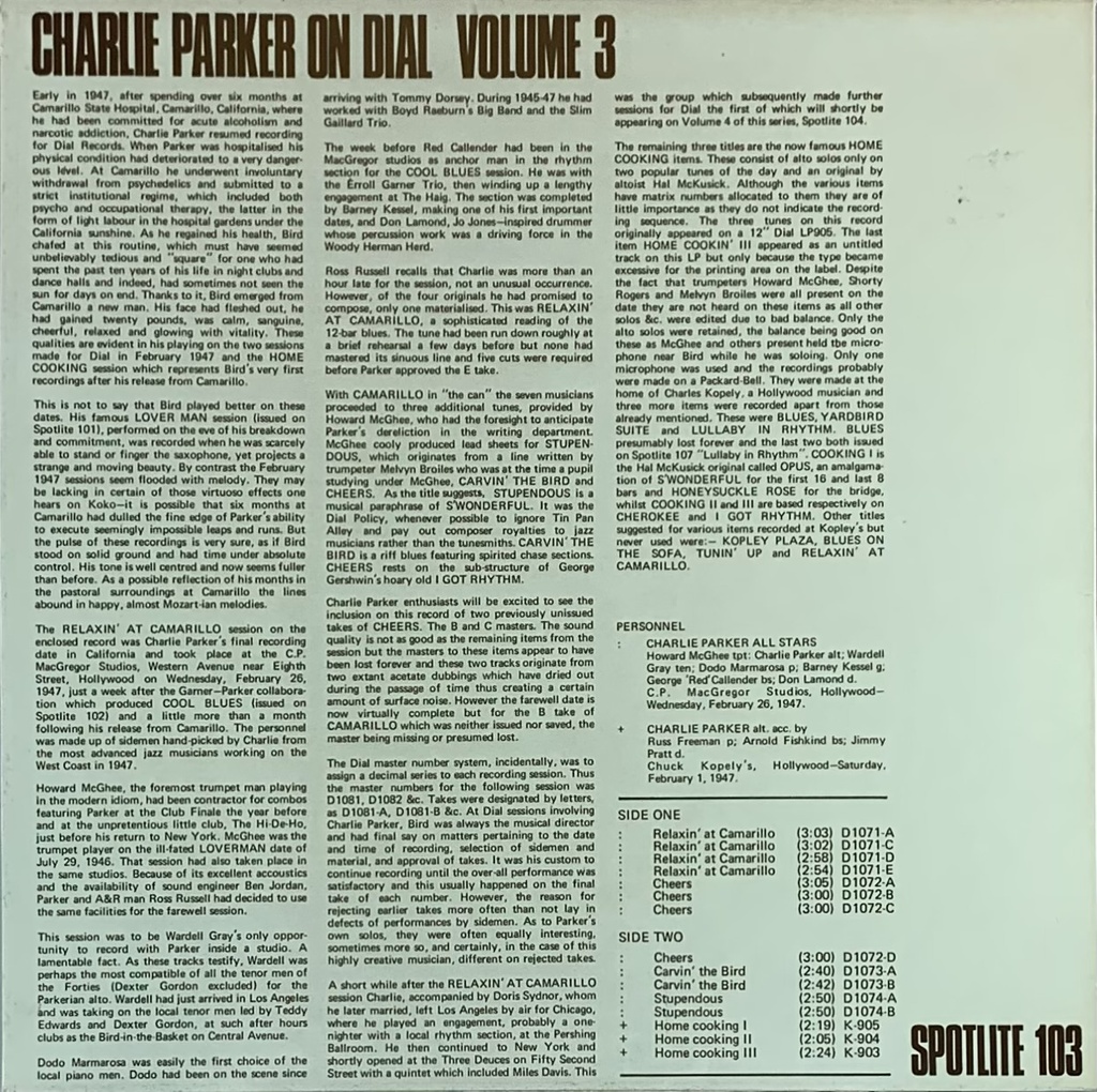 Charlie Parker – Charlie Parker On Dial Vol. 3 (LP usado)