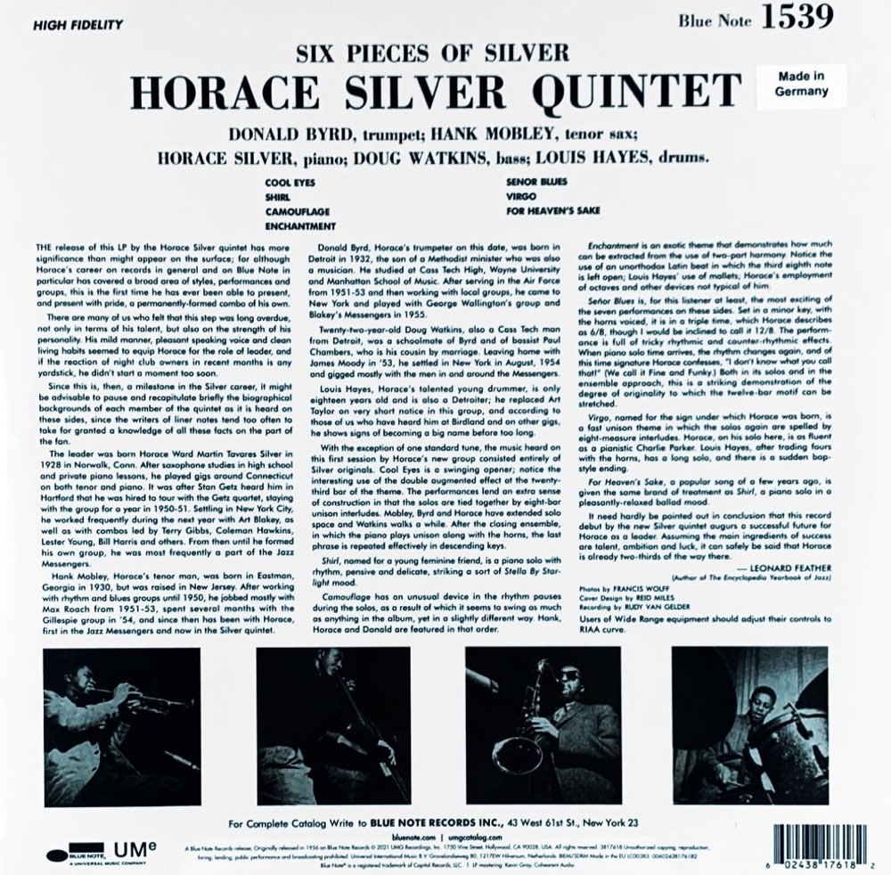 Horace Silver Qiuntet - 6 Pieces Of Silver (novo/lacrado)