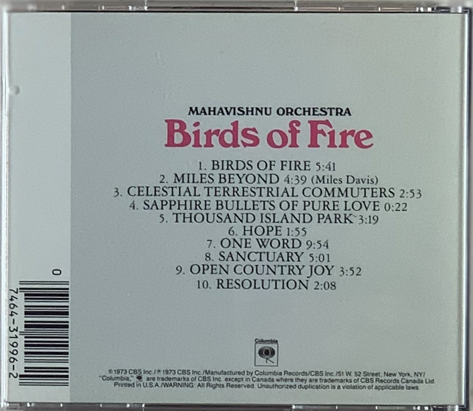 Mahavishnu Orchestra – Birds of Fire (CD usado)