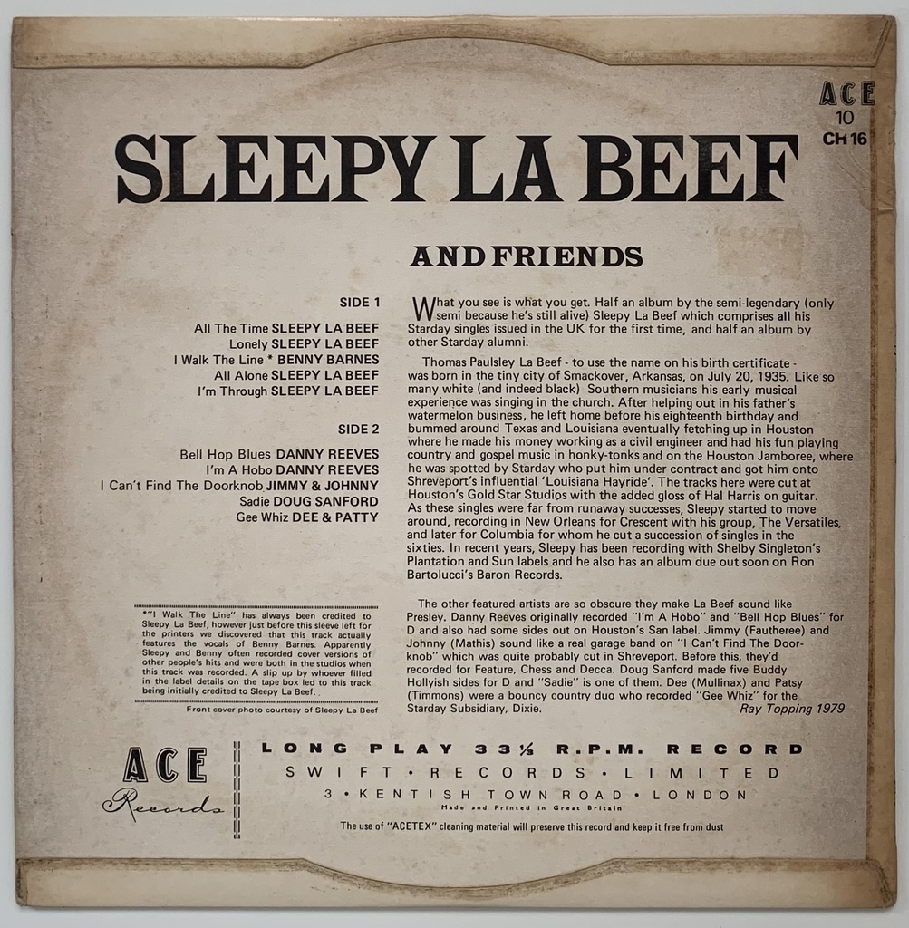 Sleepy La Beef And Friends - Varios Artistas (LP 10" uasdo)