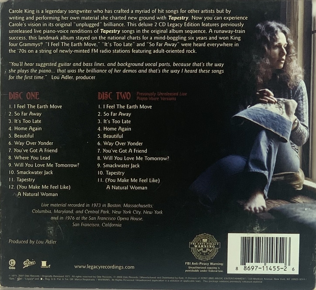 Carole King – Tapestry (2 CDs usado)