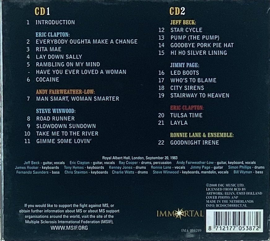 Eric Clapton & Friends Featuring Jimmy Page, Steve Winwood, Jeff Beck (2CDs usados)