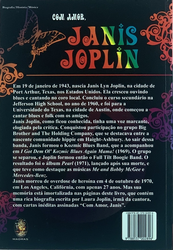 Janis Joplin, Com Amor - Laura Joplin (Livro semi-novo)