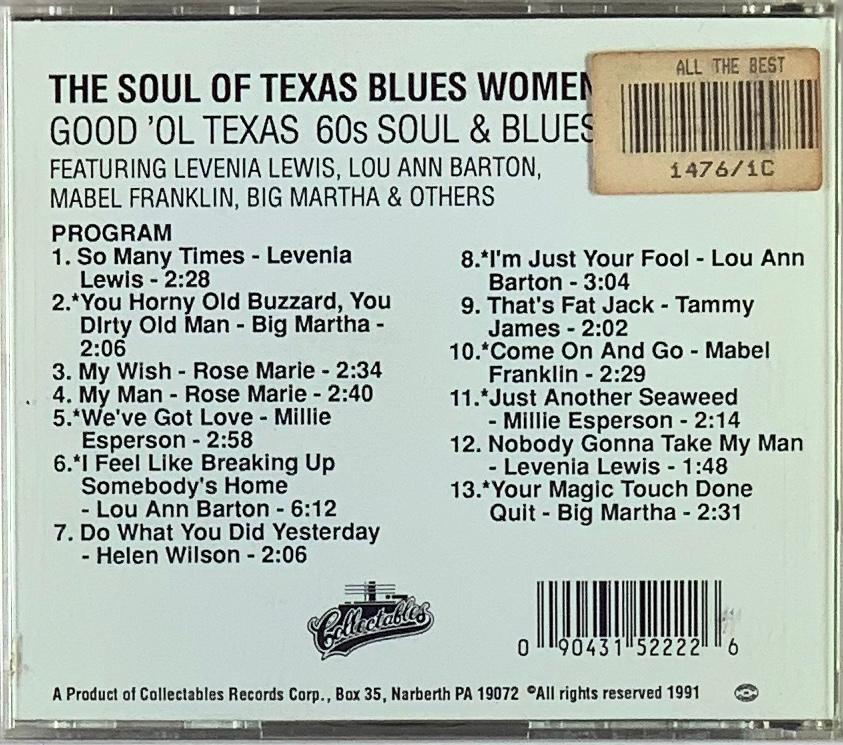 Various – The Soul Of Texas Blues Women (CD usado)