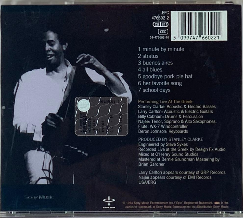 Stanley Clarke, Larry Carlton, Billy Cobham, Deron Johnson & Najee – Live At The Greek (CD usado)