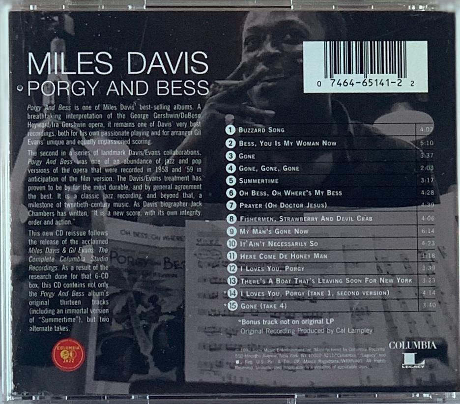 Miles Davis – Porgy And Bess (CD usado)