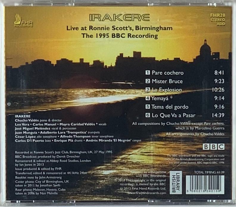 Irakere, Chucho Valdés – Live At Ronnie Scott´s Birmingham the 1995 BBC Recording (CD usado)