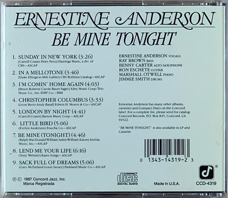 Ernestine Anderson – Be Mine Tonight (CD usado)