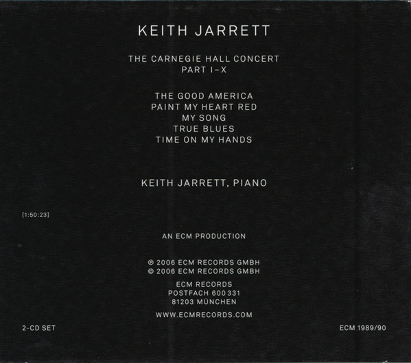 Keith Jarrett – The Carnegie Hall Concert (CD usado)