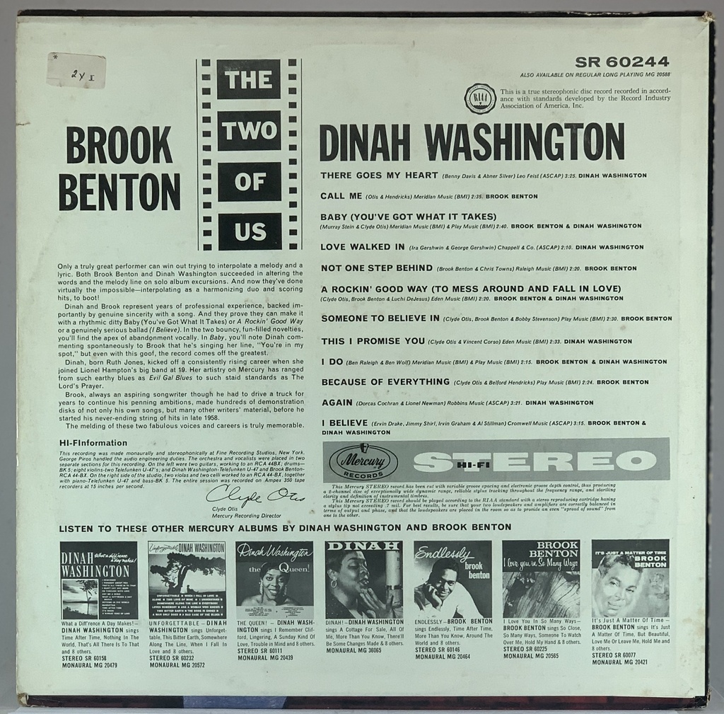 Dinah Washington ! Brook Benton (LP usado)