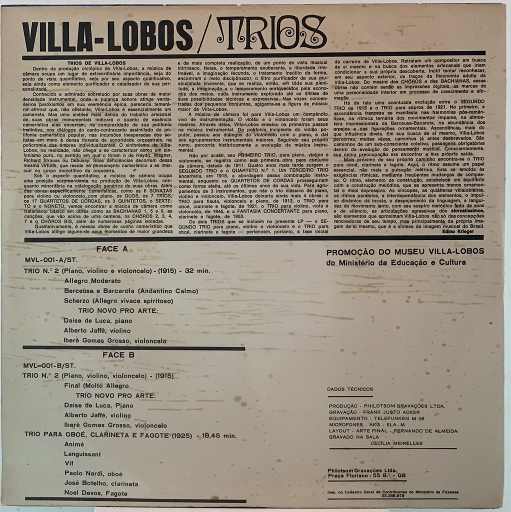 Villa-Lobos Trios - (usado)