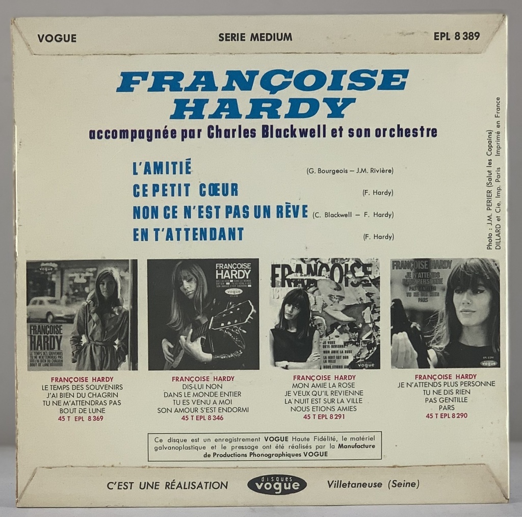 Françoise Hardy - L'amitié + 3 (Vinil 7" EP usado)