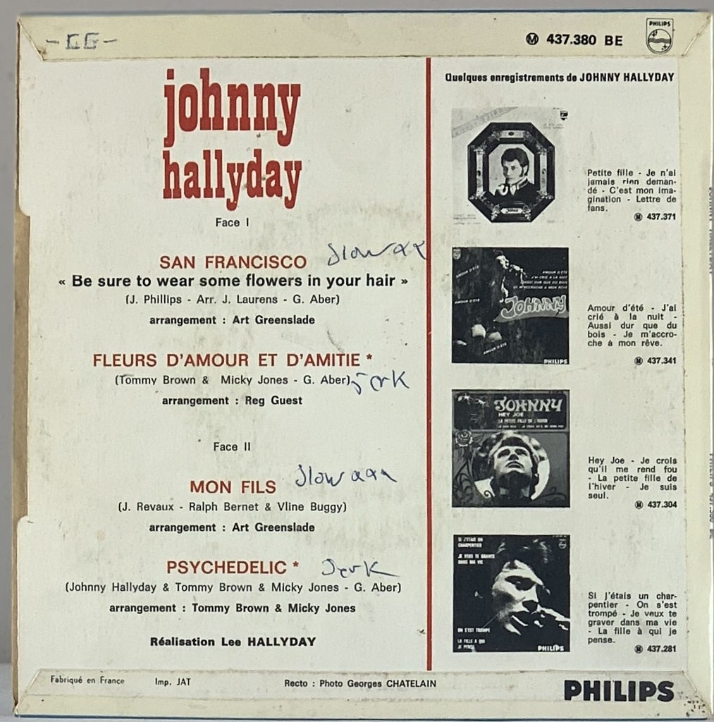 Johnny Hallyday - San Francisco (Vinil 7" EP usado)