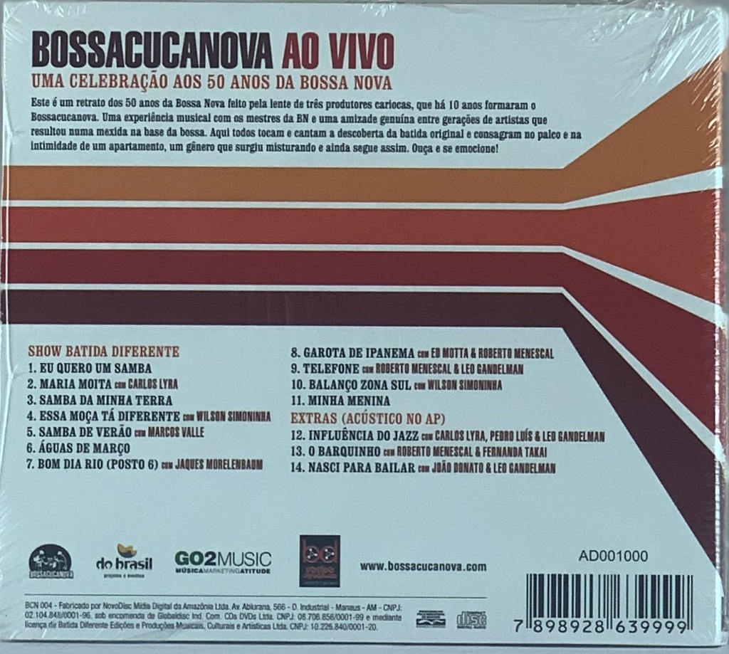 Bossacucanova - Ao Vivo [Uma Celebração aos 50 Anos da Bossa Nova] (CD novo/ lacrado)