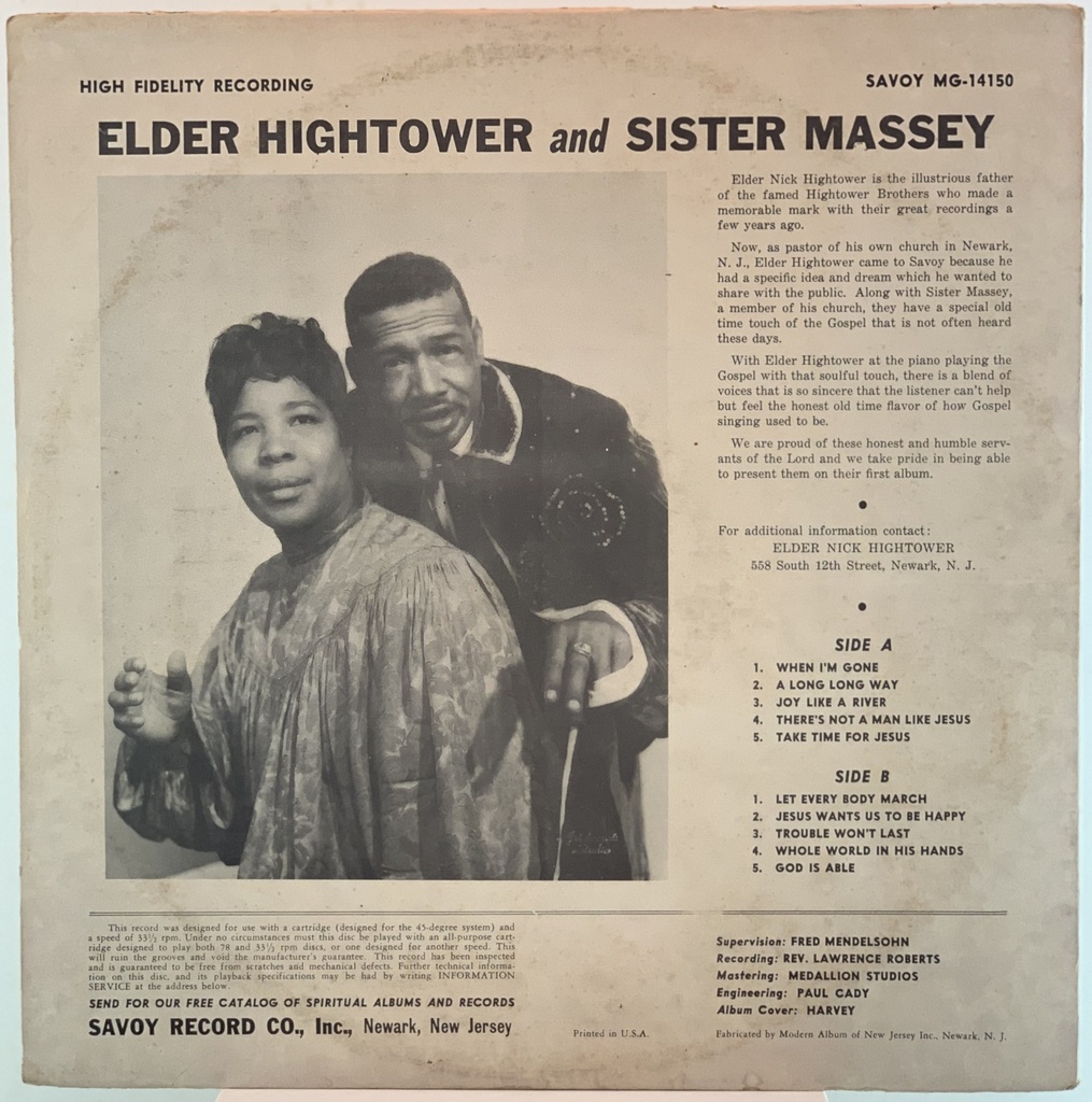 Elder HIghtower And Sister Massey - It's A Long Long Away (usado)