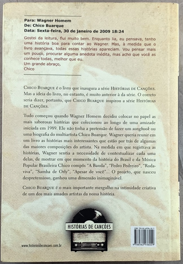 Chico Buarque - Histórias de Canções (Livro usado)