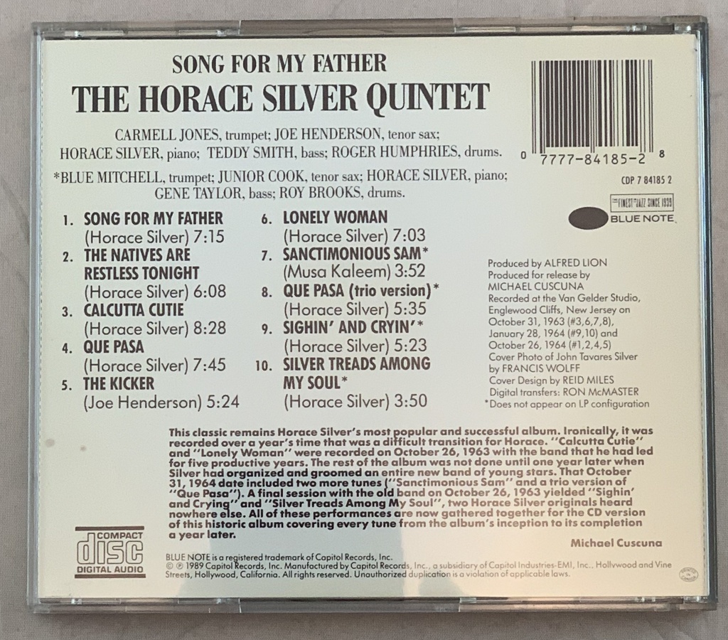 Horace Silver Quintet - Song For My Father (usado)