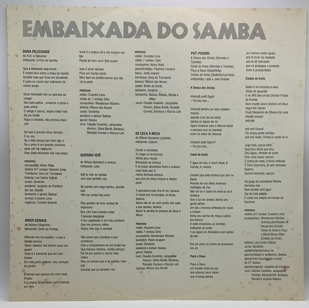 V/A - Embaixada do Samba (LP usado)