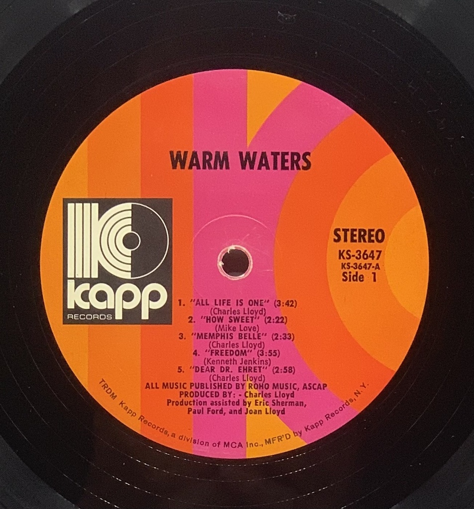 Charles Lloyd - Warm Waters (LP usado)