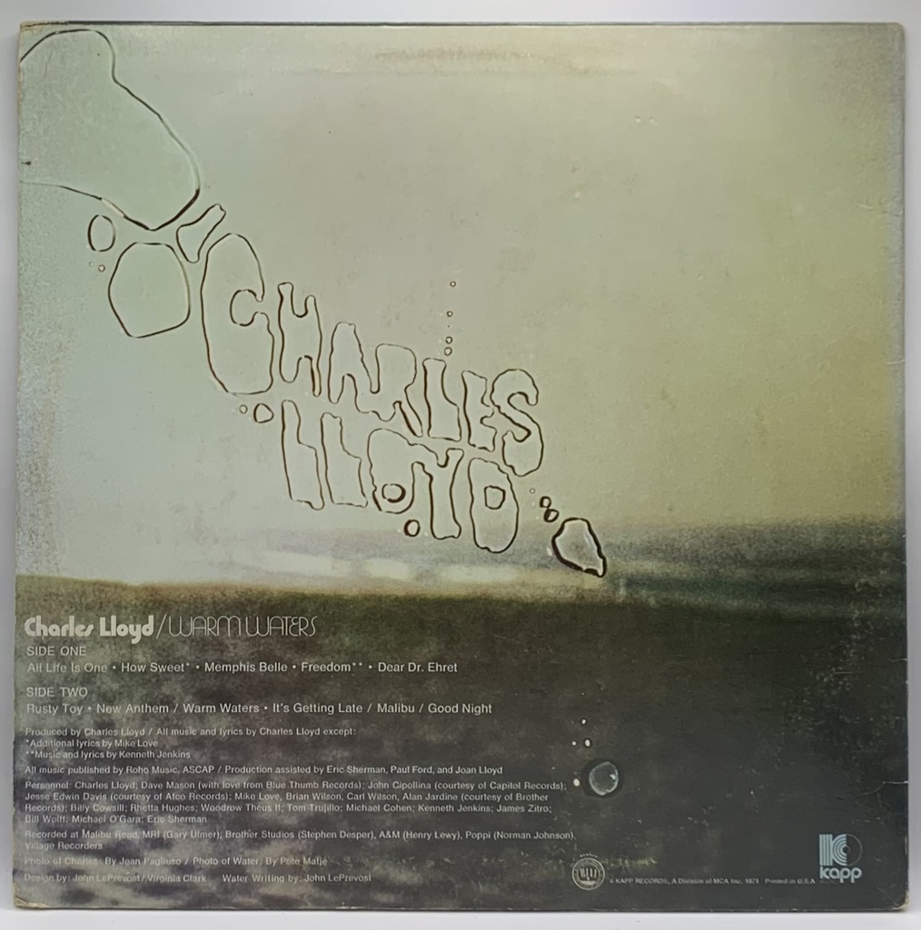 Charles Lloyd - Warm Waters (LP usado)
