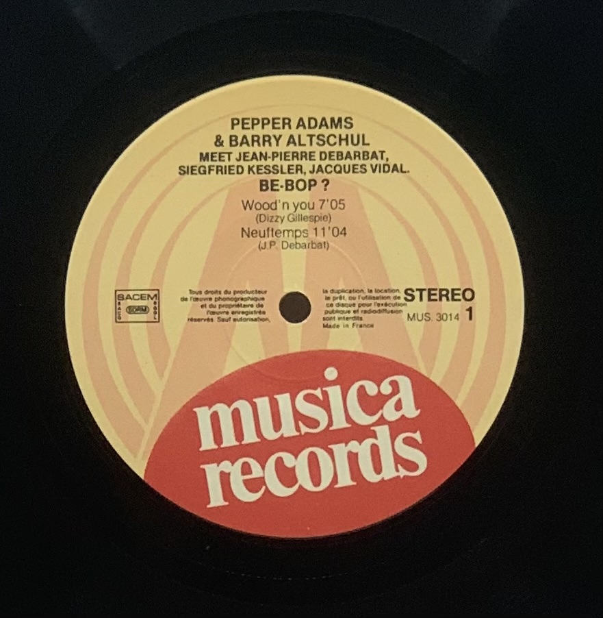 Pepper Adams & Barry Altschul - Be-Bop? (LP usado)