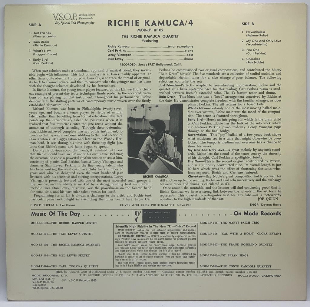 The Richie Kamuca Quartet,The - Richie Kamuca Quartet (LP usado)