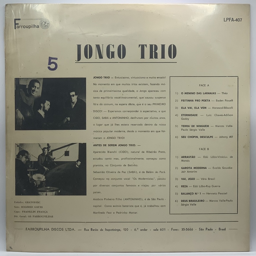Jongo Trio - Jongo Trio (LP usado)