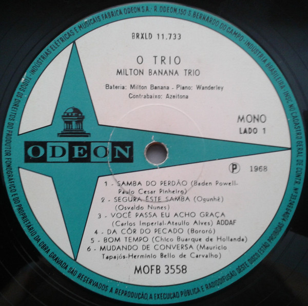 Milton Banana Trio - O Trio [1968] (LP usado)