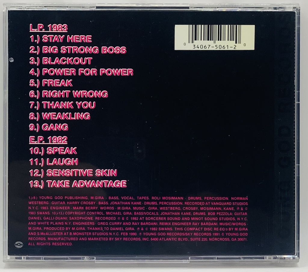 Swans - Filth (L.P.#1, E.P.#1) 1982/83 (CD usado)