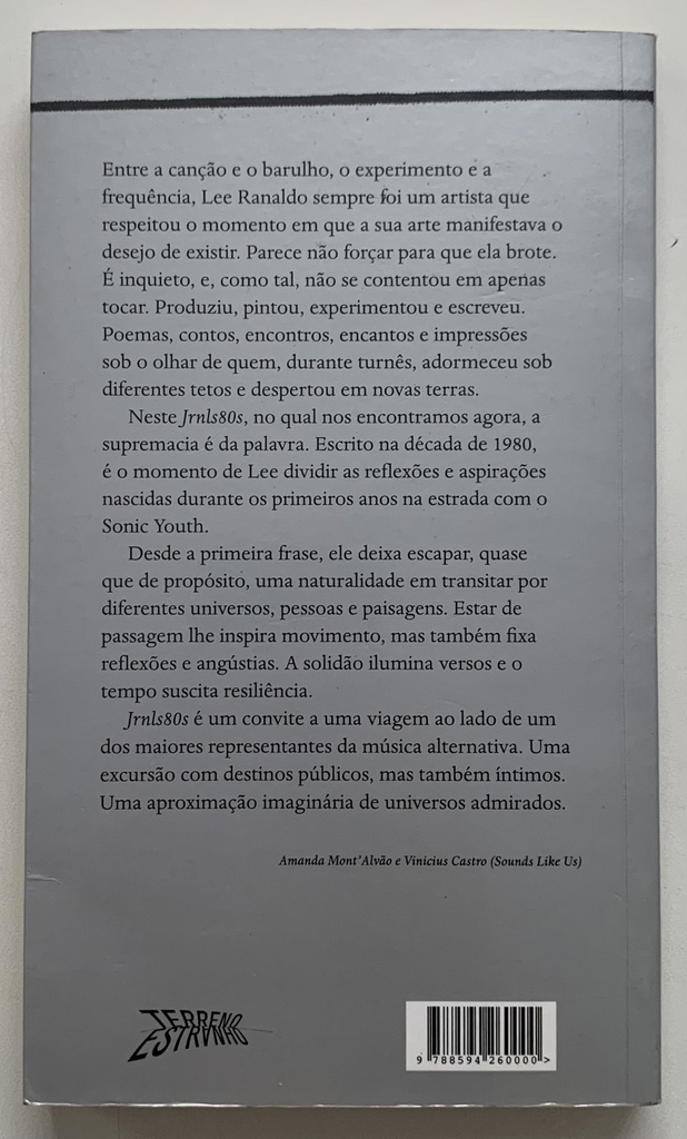 Lee Ranaldo - Jrnls80s (Livro usado)